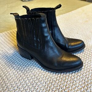 AllSaints Black Leather Ankle Booties